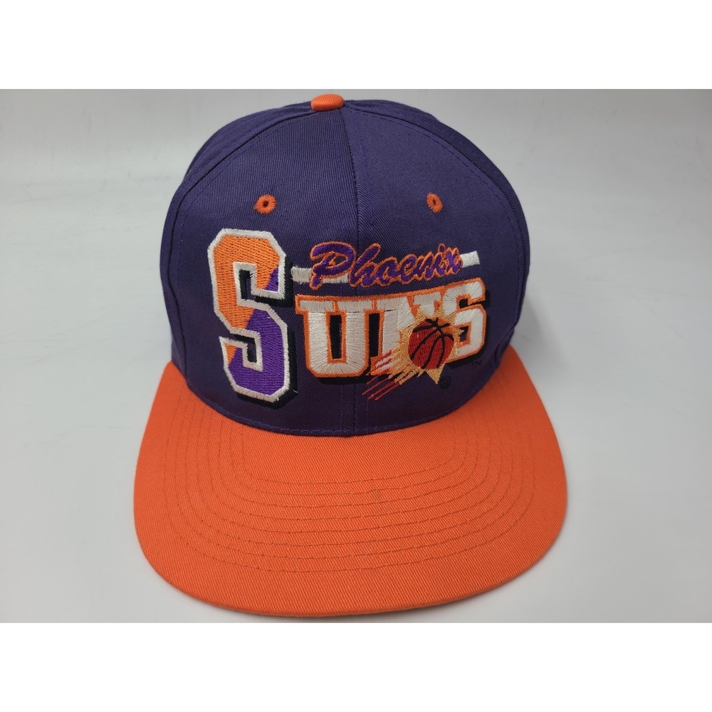 Vintage Phoenix Suns AJD Snapback Hat Cap Men 90s NBA Purple Orange Green Brim‎